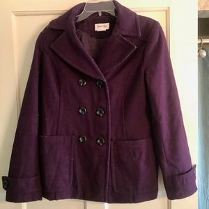Worthington Purple Plum Wool Peacoat sz M